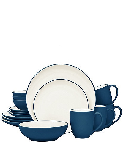 Noritake Colorwave Blue Collection 16-Piece Coupe Set, Service For 4