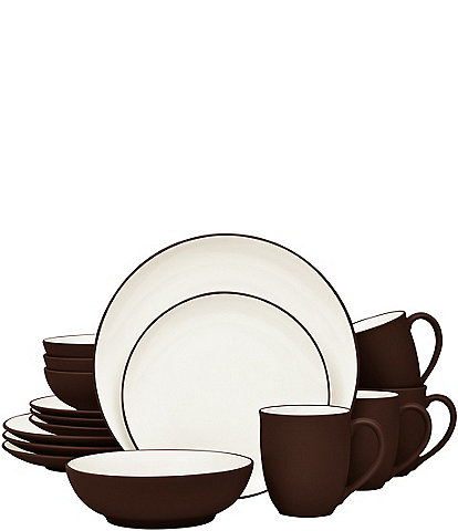 Noritake Colorwave Chocolate Collection 16-Piece Coupe Set, Service For 4