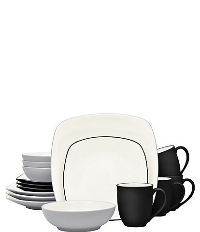 Noritake Colorwave Collection Clay 16-Piece Square Set, Service For 4