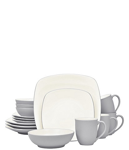 Noritake Colorwave Clay Collection 16-Piece Square Set, Service For 4