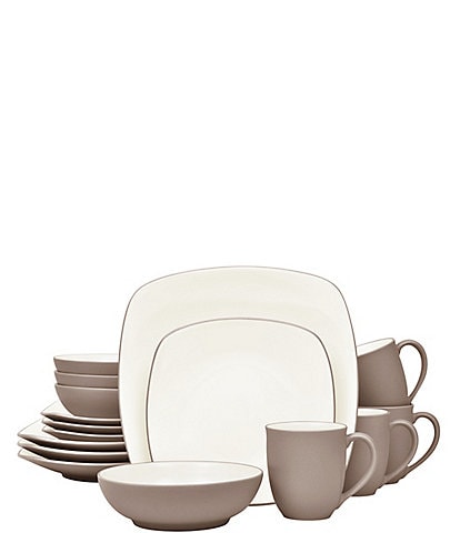 Noritake Colorwave Clay Collection 16-Piece Square Set, Service For 4