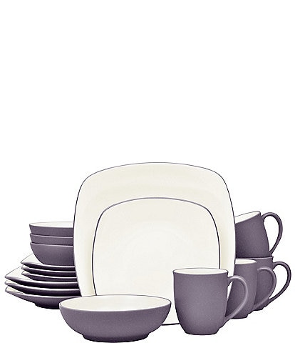 Noritake Colorwave Clay Collection 16-Piece Square Set, Service For 4