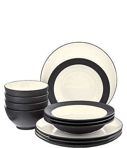 Noritake Colorwave Graphite Collection 12-Piece Coupe Set, Service For 4