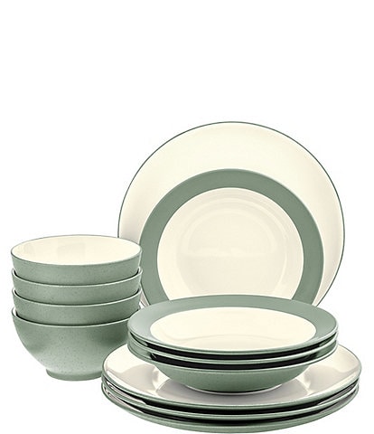 Noritake Colorwave Green Collection 12-Piece Coupe Set, Service For 4