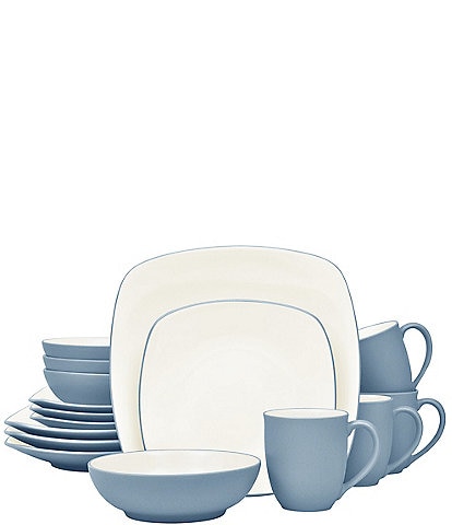 Noritake Colorwave Ice Collection 16-Piece Square Set, Service For 4