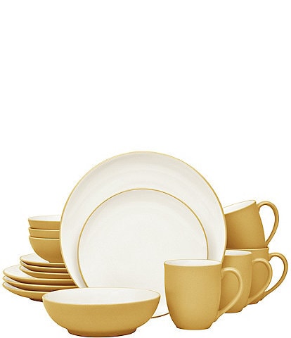 Noritake Colorwave Mustard Collection 16-Piece Coupe Set, Service For 4