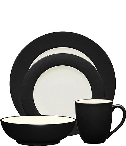 Noritake Colorwave Rim Matte & Glossy Stoneware 4-Piece Place Setting