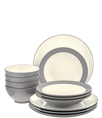 Noritake Colorwave Slate Collection 12-Piece Coupe Set, Service For 4