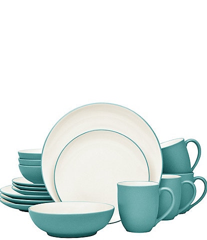 Noritake Colorwave Turquoise Collection 16-Piece Coupe Set, Service For 4