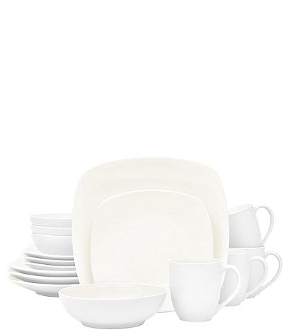 Noritake Colorwave White Collection 16-Piece Square Set, Service For 4