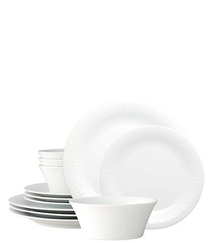 Noritake Conifere Collection White 12-Piece Dinnerware Set