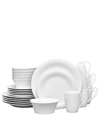 Noritake Conifere Collection White 24-Piece Dinnerware Set