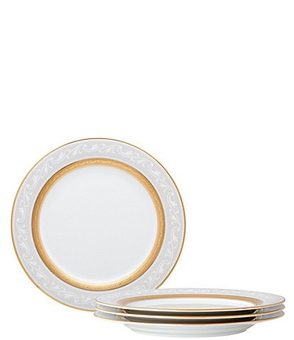 Noritake Crestwood Etched Gold Collection Accent Plates, Set of 4