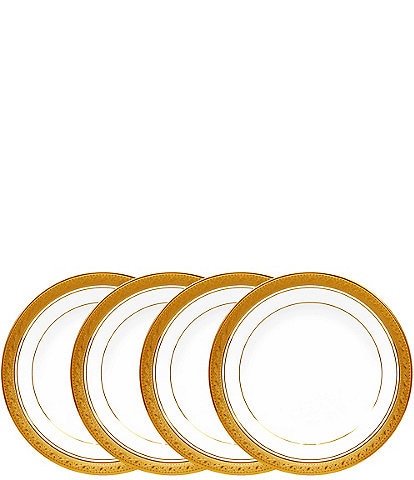 Noritake Crestwood Etched Gold Collection Appetizer Plates, Set of 4