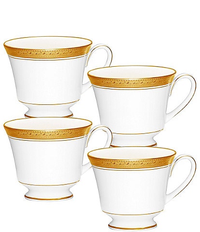 Noritake Crestwood Etched Gold Collection Cups, Set of 4