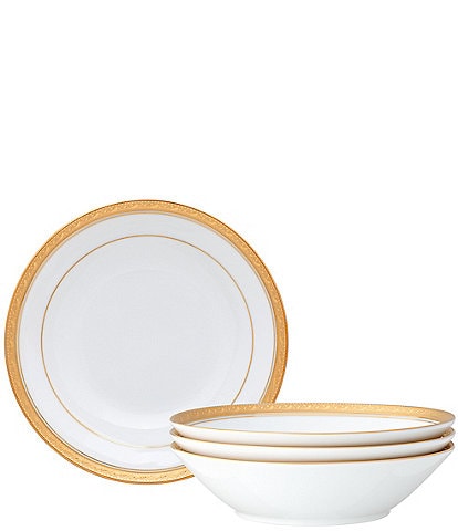 Noritake Crestwood Etched Gold Collection Soup Bowls, Set of 4