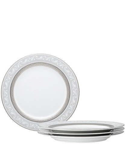 Noritake Crestwood Etched Platinum Collection Accent Plates, Set of 4