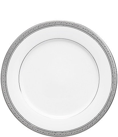 Noritake Crestwood Etched Platinum Porcelain Dinner Plate