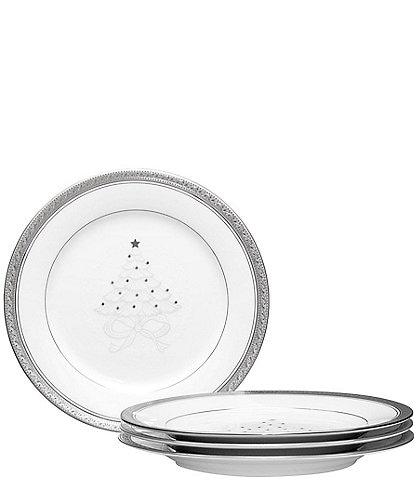 Noritake Crestwood Platinum Collection Holiday Accent Plates, Set of 4