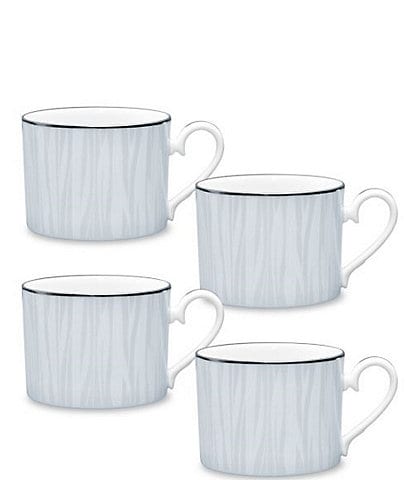 Noritake Glacier Platinum Collection Teacups, Set of 4