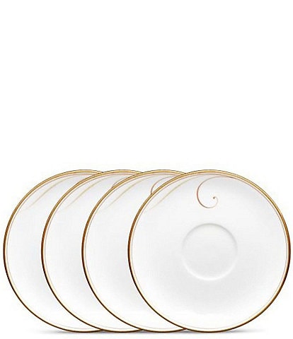 Noritake Golden Wave Collection Saucers, Set of 4