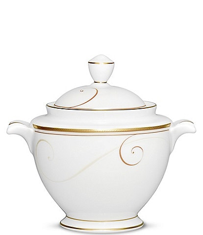 Noritake Golden Wave Collection Sugar Bowl with Cover