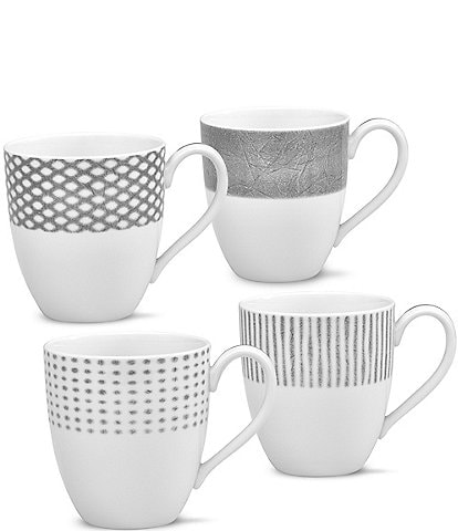 Noritake Hammock Collection Assorted Mugs, Set of 4