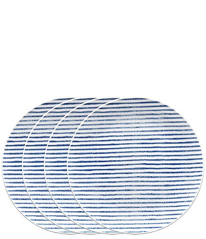 Noritake Hammock Collection Coupe Stripe Salad Plates, Set of 4