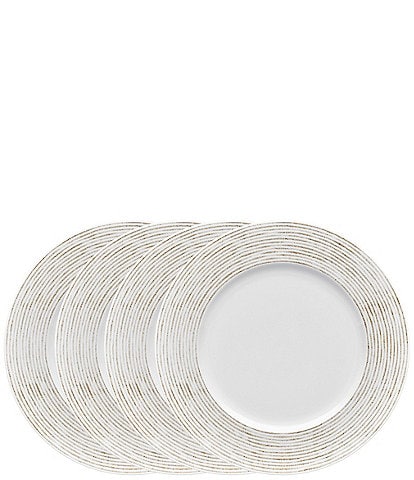 Noritake Hammock Collection Stripe Rimmed Dinner Plates, Set of 4