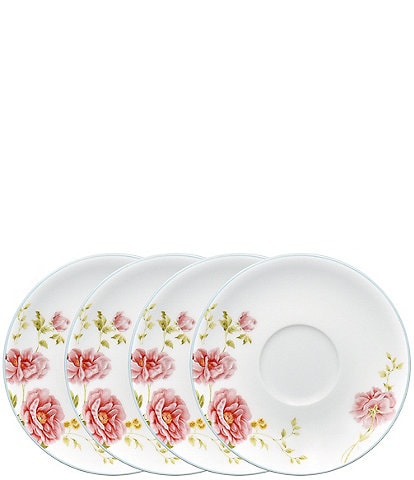 Noritake Peony Pageant Collection Saucers, Set of 4