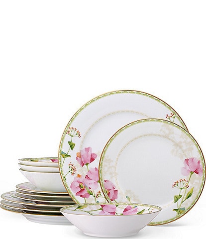 Noritake Poppy Place Collection 12-Piece Set, Service For 4