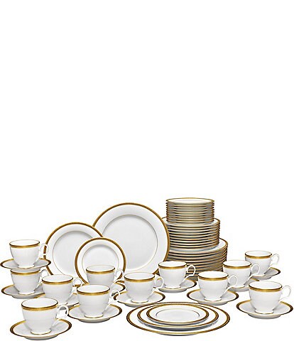 Noritake Stavely Gold Collection 60-Piece Dinnerware Set, Service For 12