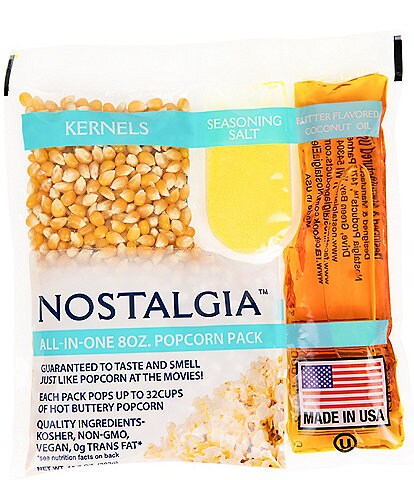 Nostalgia Electrics Best Tasting Premium 8-Ounce Popcorn, Oil & Seasoning Salt All-In-One Packs - 24 Count