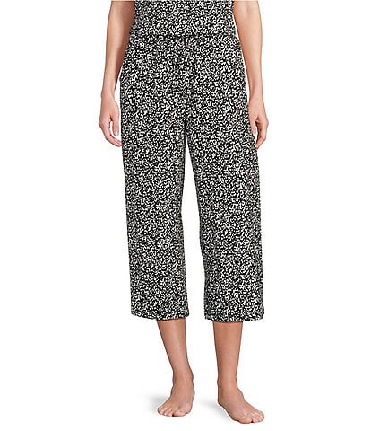 Nottibianche Dotted Print Drawstring Tie Knit Coordinating Sleep Pant