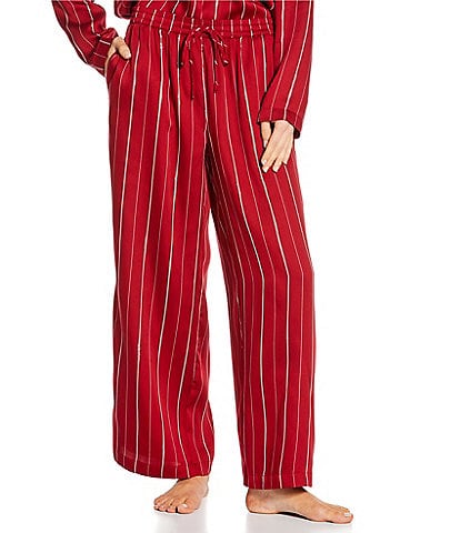 Nottibianche Woven Satin Metallic Stripe Coordinating Sleep Pants