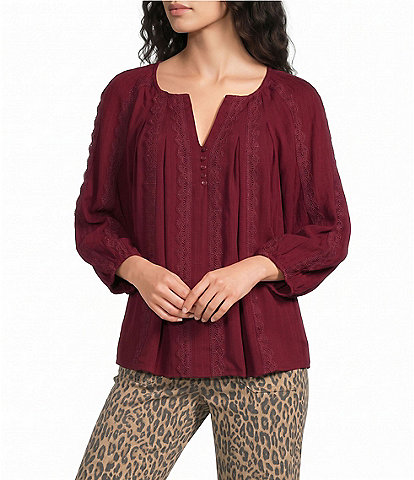 Nurture Bracelet Sleeve Split V-Neck Top
