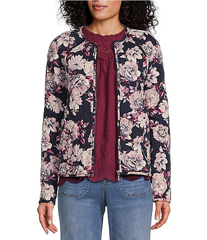 Nurture by Westbound Long Sleeve Floral Quilted Jacket