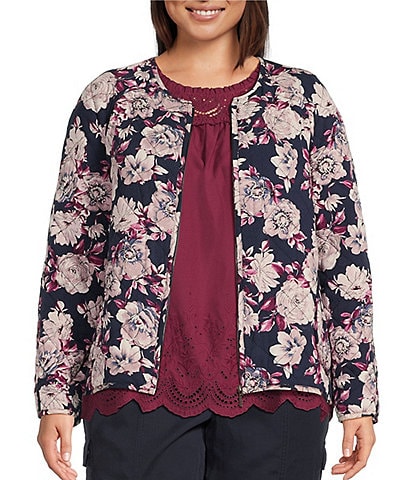 Nurture By Westbound Plus Size Long Sleeve Quilted Jacket