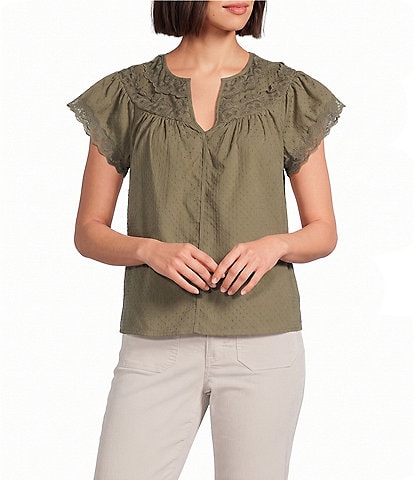 Nurture Flutter Sleeve V-Neck Top
