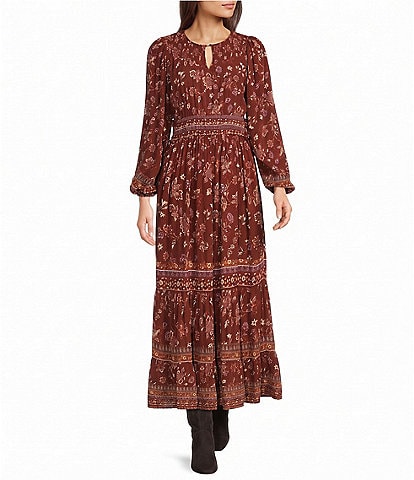 Nurture Long Sleeve Crew Neck Maxi Dress