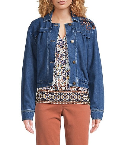 Nurture Long Sleeve Denim Swing Jacket