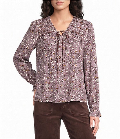 Nurture Long Sleeve V-Neck Ruched Top