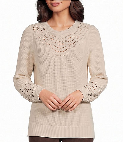 Nurture Petite Size 3/4 Sleeve Crew Neck Sweater