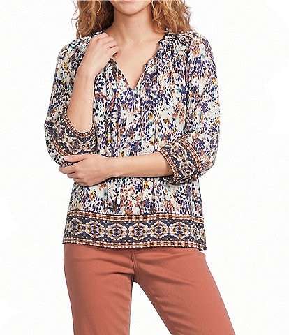 Nurture Petite Size 3/4 Sleeve V-Neck Peasant Top