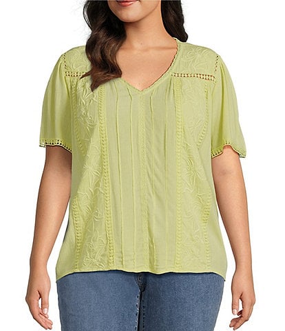 Nurture Plus Size Short Sleeve V-Neck Blouse