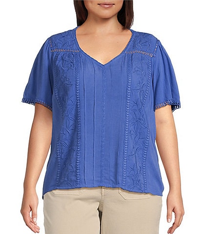 Nurture Plus Size Short Sleeve V-Neck Blouse