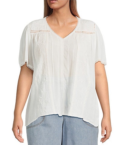 Nurture Plus Size Short Sleeve V-Neck Blouse