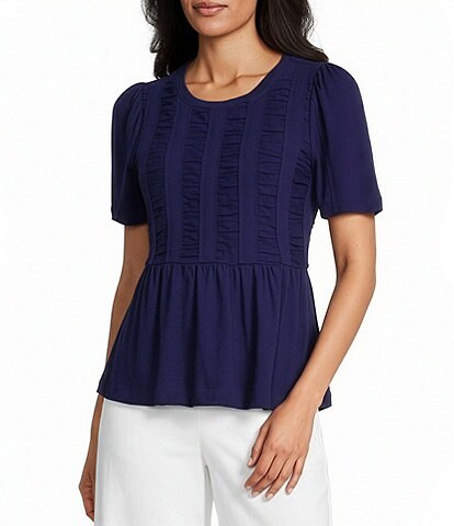 Nurture Ruched Short Sleeve Crew Neck Top