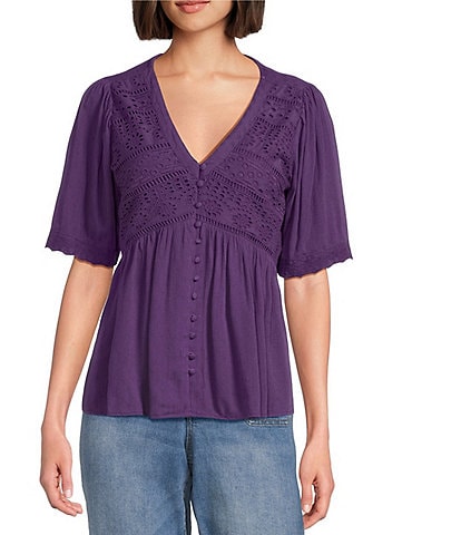 Nurture Short Sleeve V-Neck Top