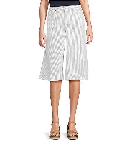 NYDJ Amelia Lift Tuck® Technology Stripe Culottes Wide-Leg Denim Pants